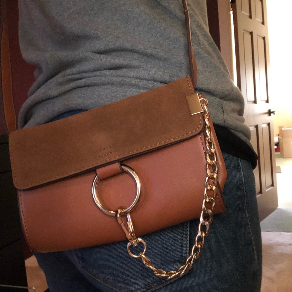 Stylish mini brown shoulder purse